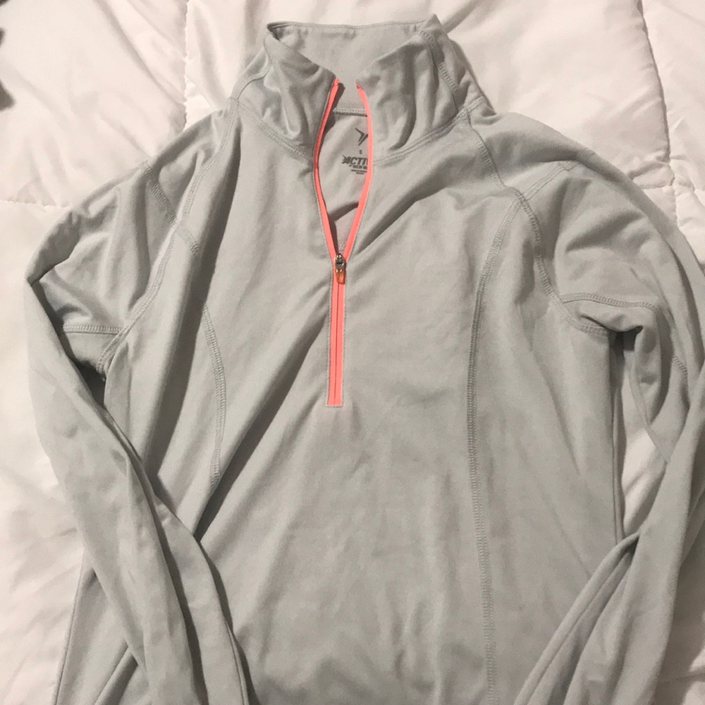 Grey and orange quarter zip from Old Navy